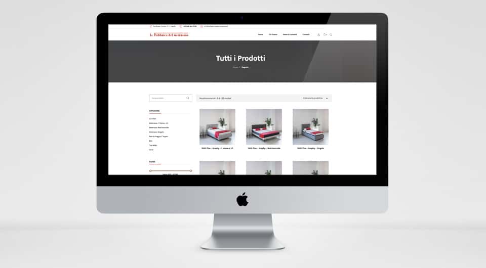 Siti Web L'Aquila La Fabbrica del Materasso e E-Commerce Dogma23