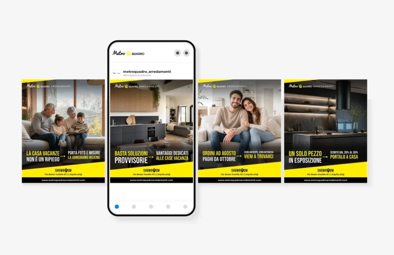Post social realizzati per Metroquadro Arredamenti