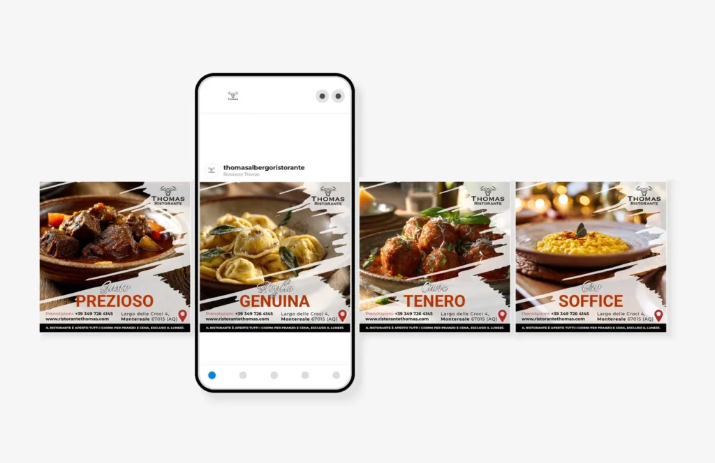 Post social realizzati per Ristorante Thomas