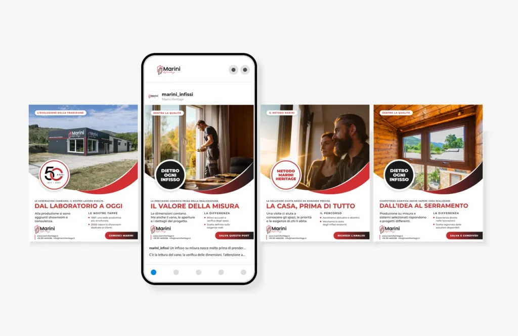 Post social realizzati per Marini Heritage